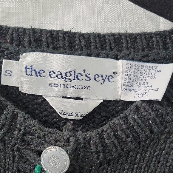 Vintage 90 Eagles Eye Teacher Ameeican  Cardigan Sweater  Size S - Picture 4 of 10
